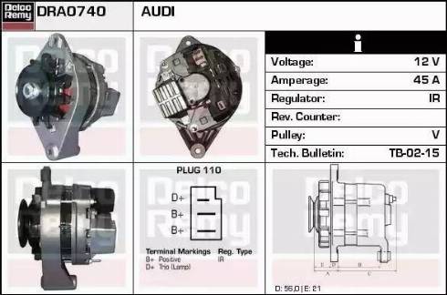 Remy DRA0740 - Генератор autospares.lv