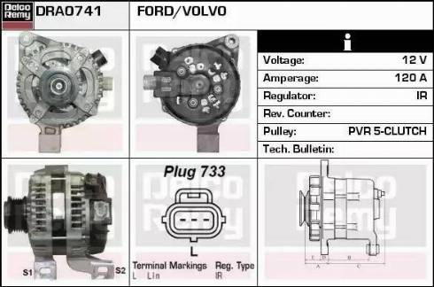 Remy DRA0741 - Генератор autospares.lv