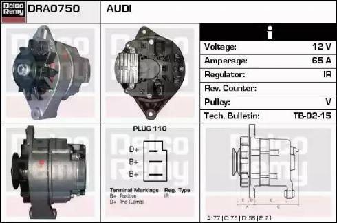 Remy DRA0750 - Генератор autospares.lv