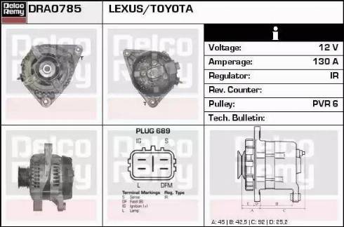 Remy DRA0785 - Генератор autospares.lv