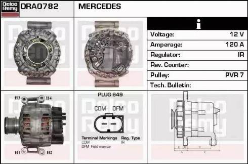 Remy DRA0782 - Генератор autospares.lv