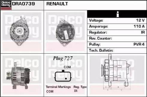 Remy DRA0739 - Генератор autospares.lv