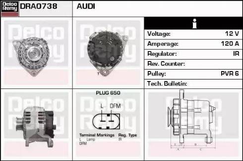 Remy DRA0738 - Генератор autospares.lv