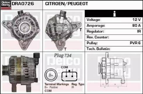 Remy DRA0726 - Генератор autospares.lv