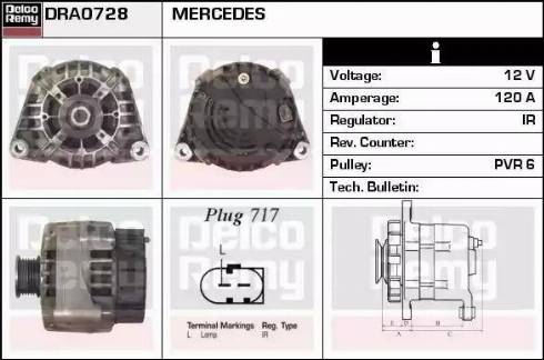 Remy DRA0728 - Генератор autospares.lv