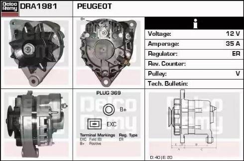 Remy DRA1981 - Генератор autospares.lv