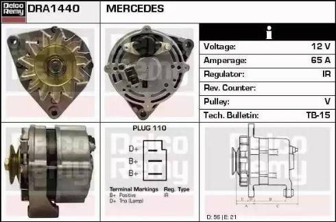 Remy DRA1440 - Генератор autospares.lv