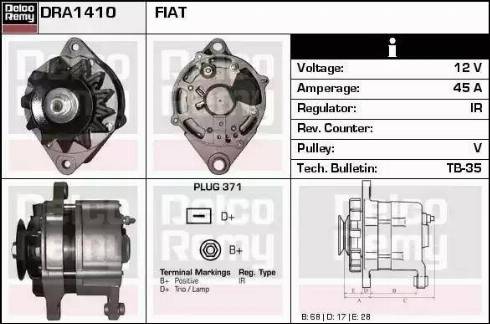 Remy DRA1410 - Генератор autospares.lv