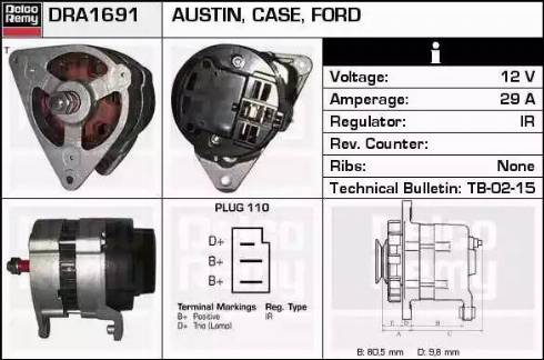 Remy DRA1691 - Генератор autospares.lv