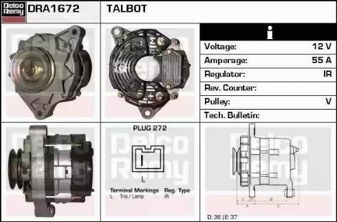 Remy DRA1672 - Генератор autospares.lv