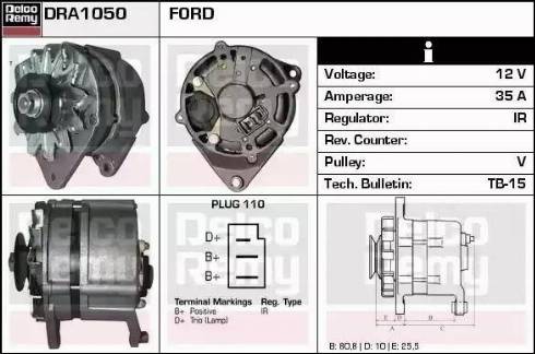 Remy DRA1050 - Генератор autospares.lv