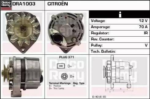 Remy DRA1003 - Генератор autospares.lv