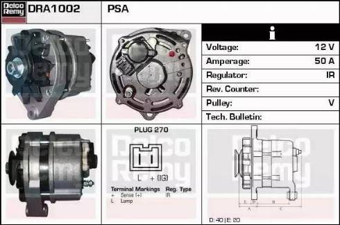 Remy DRA1002 - Генератор autospares.lv