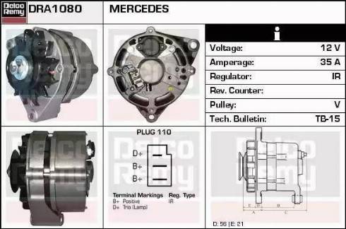 Remy DRA1080 - Генератор autospares.lv