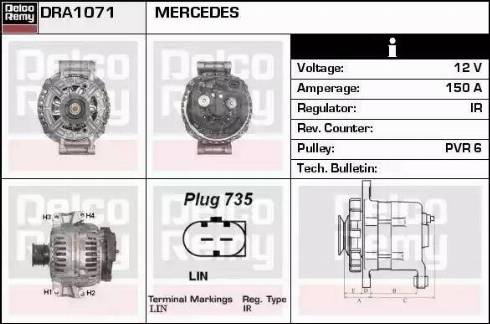 Remy DRA1071 - Генератор autospares.lv