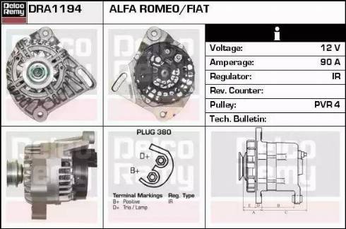 Remy DRA1194 - Генератор autospares.lv