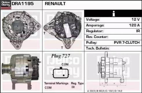 Remy DRA1195 - Генератор autospares.lv