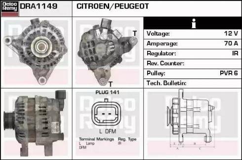 Remy DRA1149 - Генератор autospares.lv