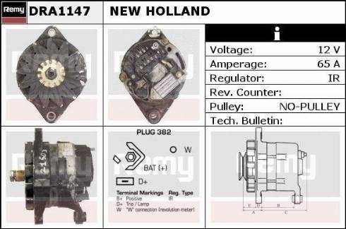 Remy DRA1147 - Генератор autospares.lv