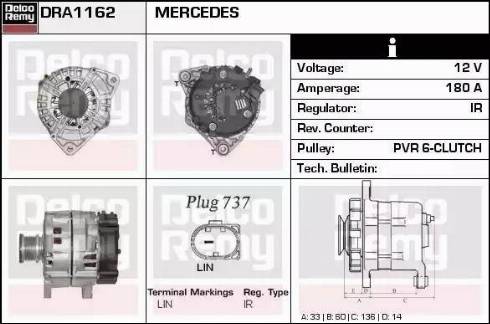 Remy DRA1162 - Генератор autospares.lv