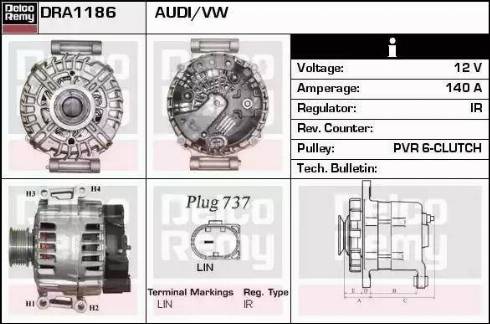 Remy DRA1186 - Генератор autospares.lv