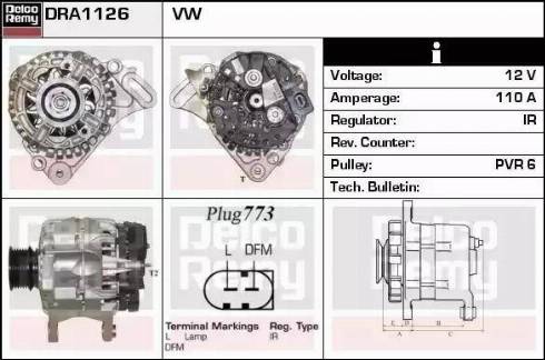 Remy DRA1126 - Генератор autospares.lv