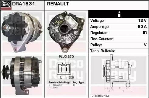 Remy DRA1831 - Генератор autospares.lv