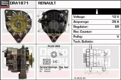 Remy DRA1871 - Генератор autospares.lv