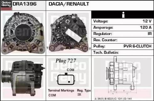 Remy DRA1396 - Генератор autospares.lv