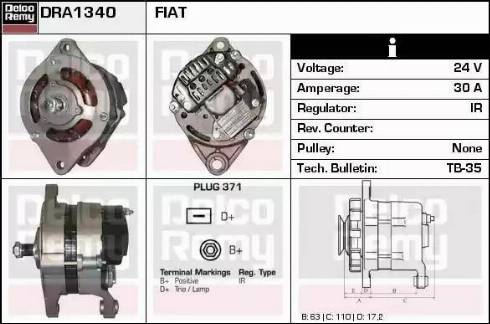 Remy DRA1340 - Генератор autospares.lv