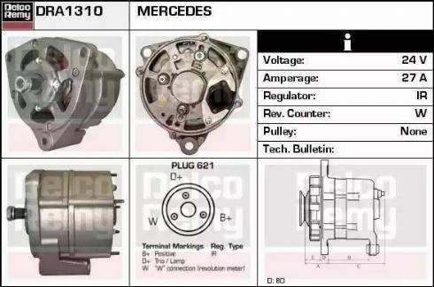 Remy DRA1310 - Генератор autospares.lv