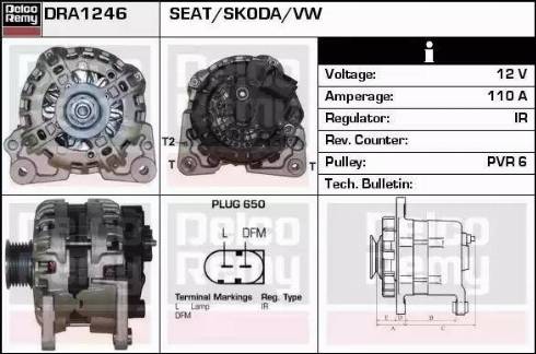 Remy DRA1246 - Генератор autospares.lv