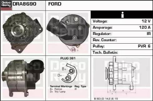 Remy DRA8690 - Генератор autospares.lv