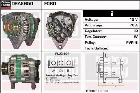 Remy DRA8650 - Генератор autospares.lv