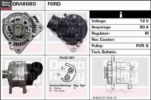 Remy DRA8680 - Генератор autospares.lv