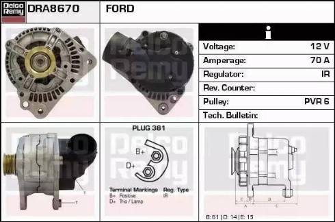 Remy DRA8670 - Генератор autospares.lv