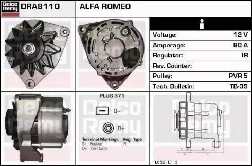 Remy DRA8110 - Генератор autospares.lv