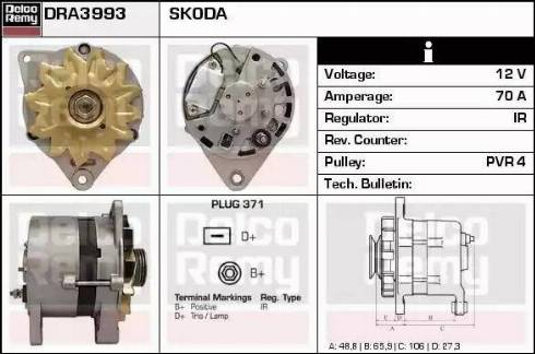 Remy DRA3993 - Генератор autospares.lv