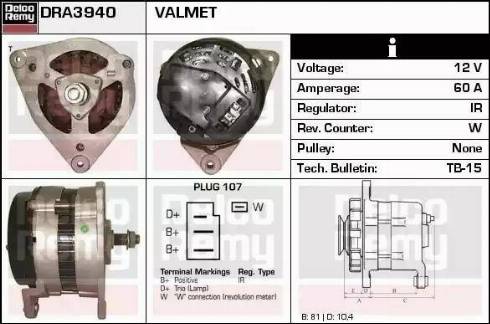 Remy DRA3940 - Генератор autospares.lv