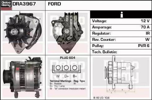 Remy DRA3967 - Генератор autospares.lv