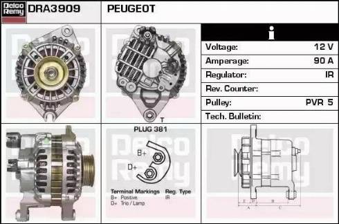 Remy DRA3909 - Генератор autospares.lv