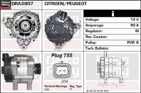 Remy DRA3907 - Генератор autospares.lv