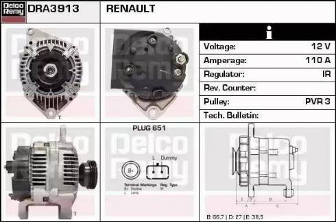 Remy DRA3913 - Генератор autospares.lv