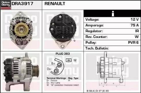 Remy DRA3917 - Генератор autospares.lv