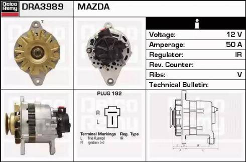 Remy DRA3989 - Генератор autospares.lv