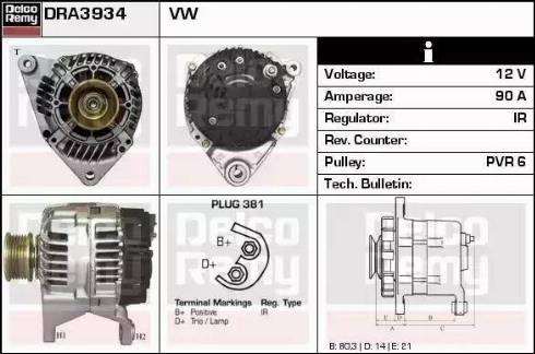 Remy DRA3934 - Генератор autospares.lv