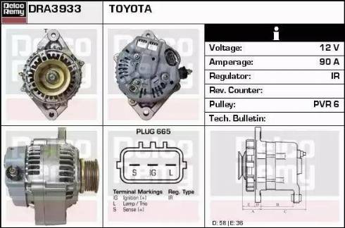 Remy DRA3933 - Генератор autospares.lv