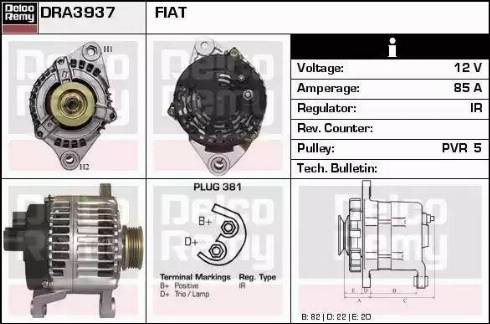 Remy DRA3937 - Генератор autospares.lv