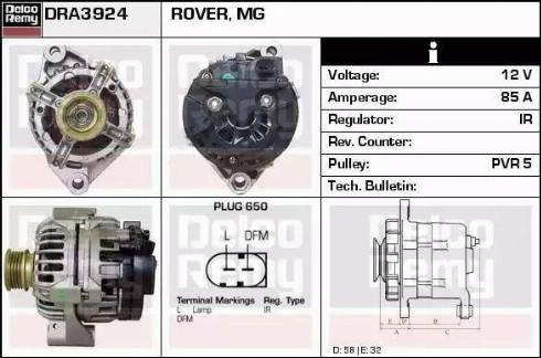 Remy DRA3924 - Генератор autospares.lv