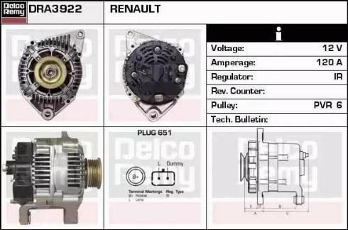 Remy DRA3922 - Генератор autospares.lv